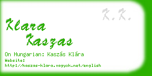 klara kaszas business card
