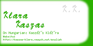 klara kaszas business card